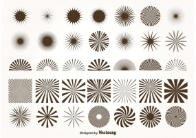 285x200 Sunburst Shapes Free Vector Graphic Art Free Download