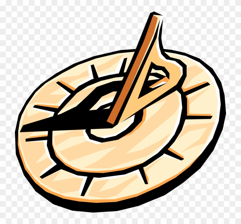840x780 Vector Illustration Of Sundial Instrument Indicates