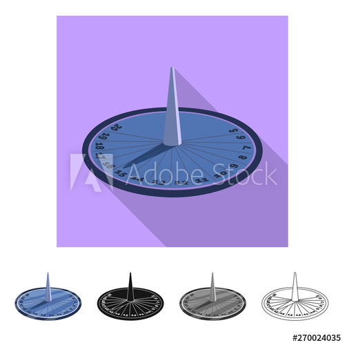 500x500 Vector Illustration Of Sundial And Clock Logo Collection