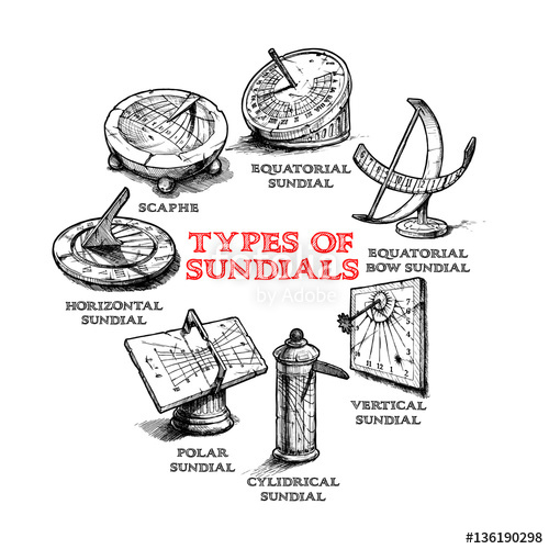 500x500 Set Of Different Sundials Stock Image And Royalty Free Vector