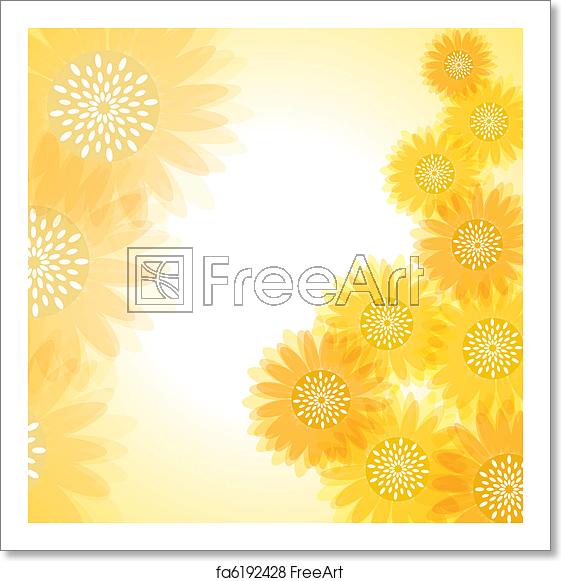 561x581 Free Art Print Of Sunflower Background Illustration Vector