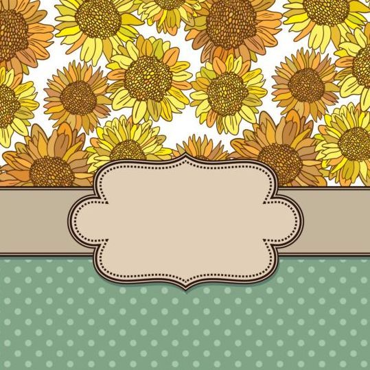 539x539 Vintage Frame With Sunflower Background Vector School Idea