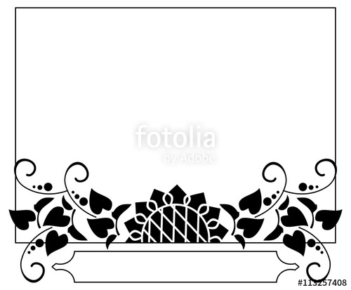 500x413 Black And White Horizontal Frame With Decorative Sunflowers