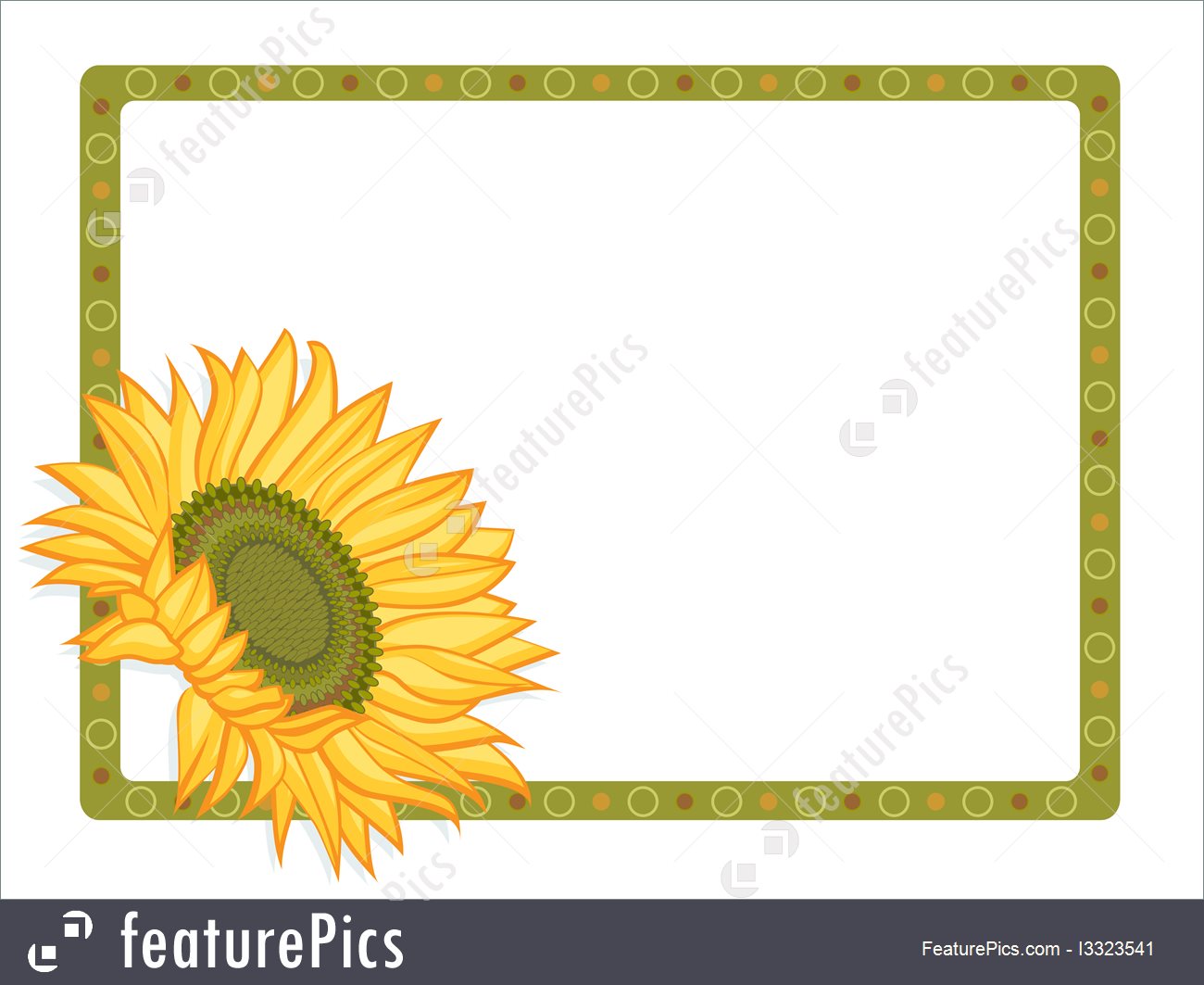 Illustration Of Country Sunflower Border 1300x1063 Illustration Of Country Sunflower Border