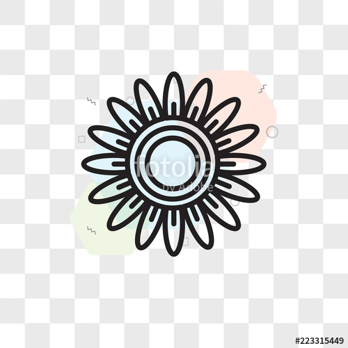 Sunflower Vector Icon Isolated On Transparent Background 500x500 Sunflower Vector Icon Isolated On Transparent Background
