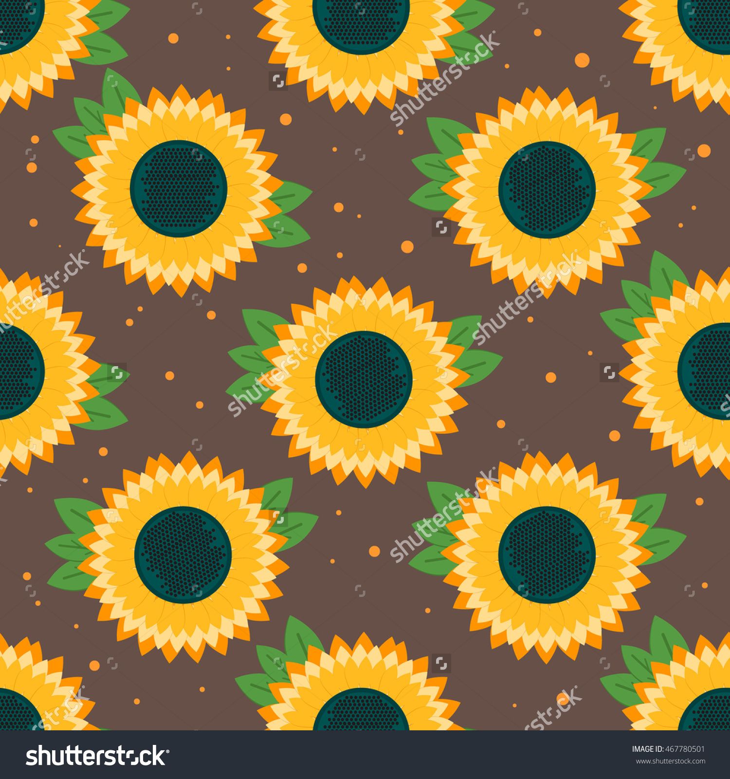 Sunflower Seamless Pattern Vector Background For Autumn Harvest 1500x1600 Sunflower Seamless Pattern Vector Background For Autumn Harvest