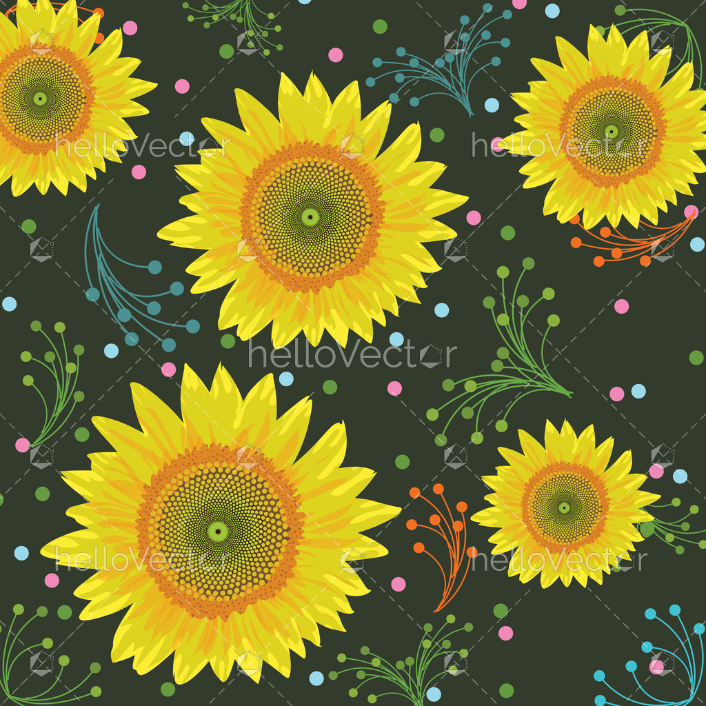 Sunflower Background, Seamless Pattern 1024x1024 Sunflower Background, Seamless Pattern