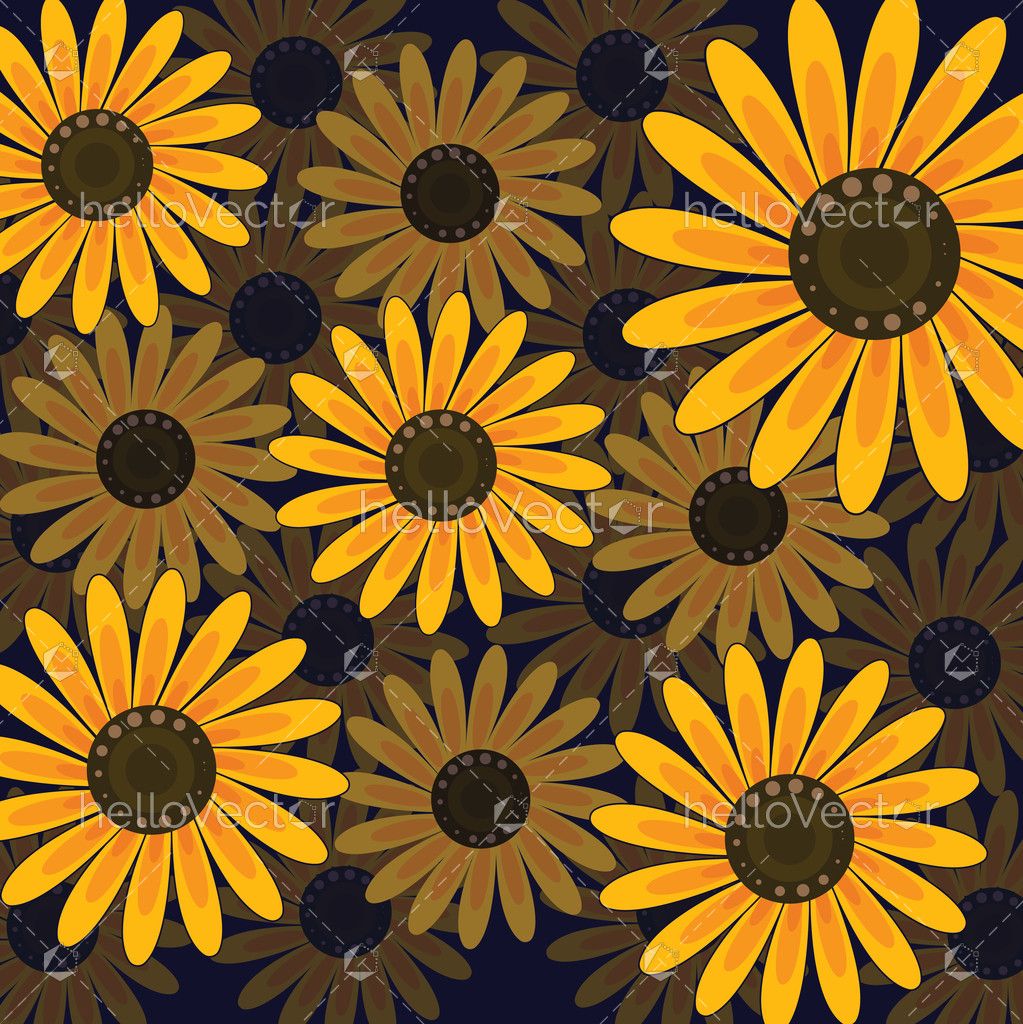 Sunflower Seamless Pattern Background 1023x1024 Sunflower Seamless Pattern Background