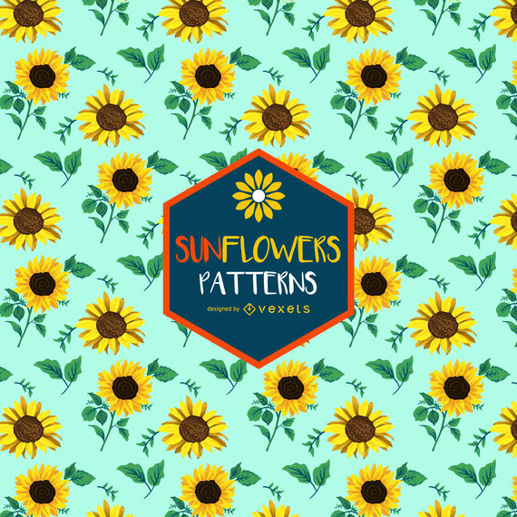Colorful Seamless Sunflower Pattern 570x570 Colorful Seamless Sunflower Pattern