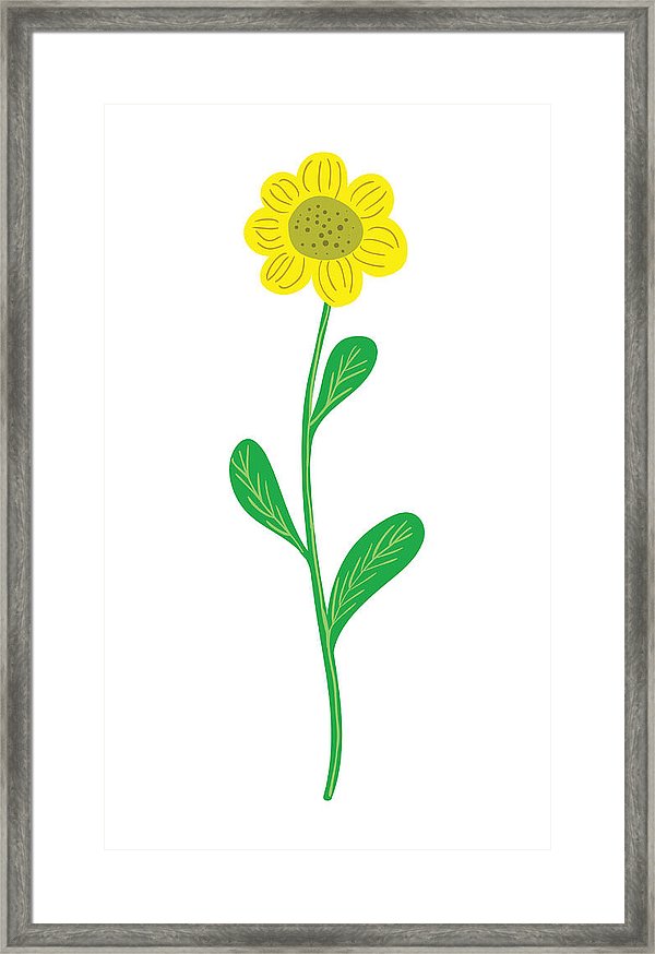 600x874 Simple Yellow Sunflower Vector Illustration On White Background