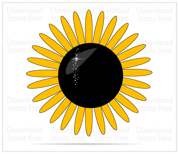 600x515 Yellow Sunflower Vector Art
