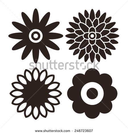 Sunflower Vector Black And White