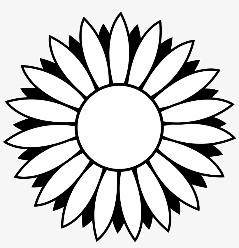 820x852 Sunflower Black And White Sunflower Clipart Png