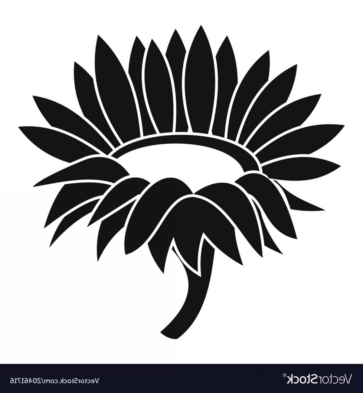 Sunflower SVG Black And White