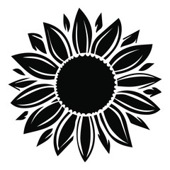 Sunflower Vector Black And White at Vectorified.com | Collection of ...