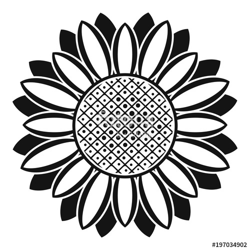 500x500 Circle Of Sunflower Icon Simple Illustration Of Circle