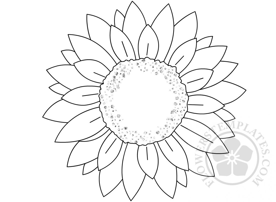 1103x807 Sunflower Vector Black And White Flowers Templates
