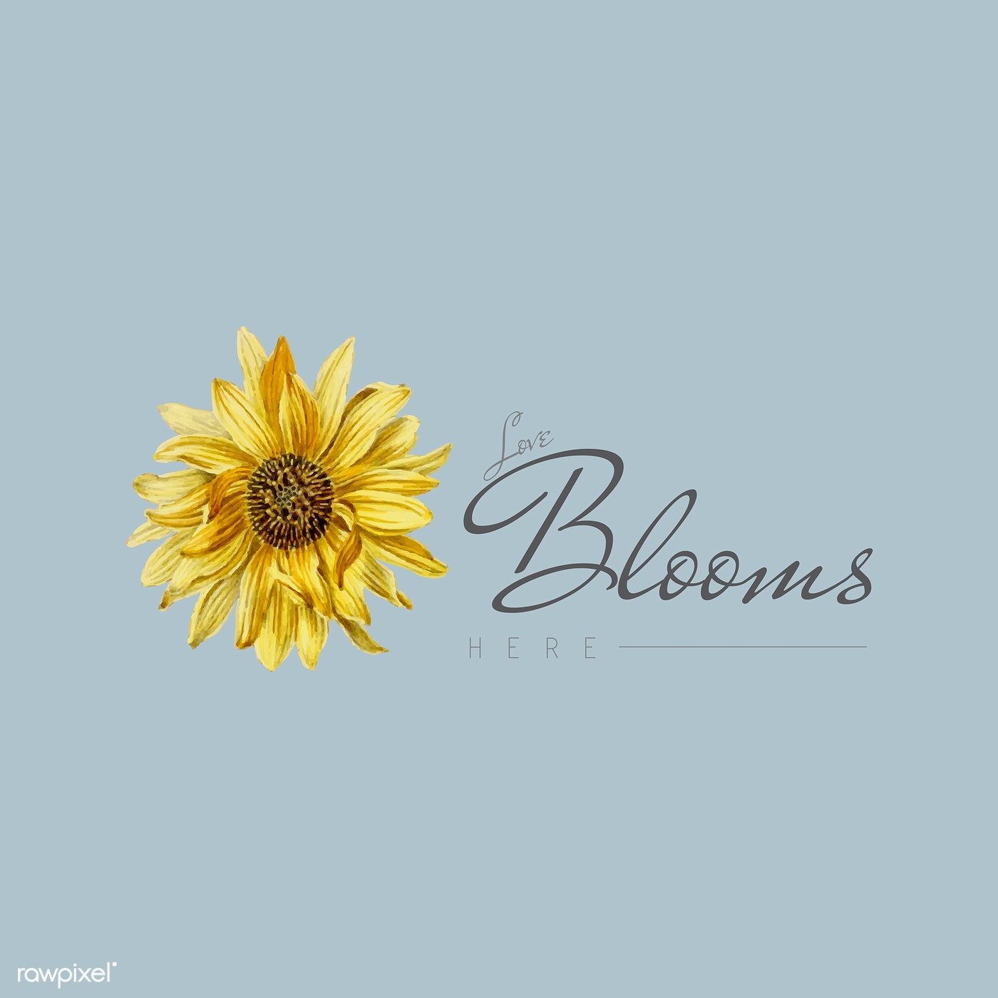 Love Blooms Here With Sunflower Vector Free Image 1400x1400 Love Blooms Here With Sunflower Vector Free Image
