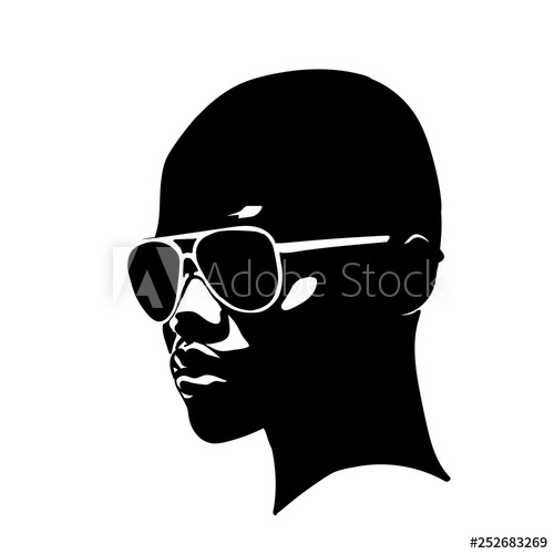 500x500 African Woman Face With Sunglasses Silhouette In Contrast Light