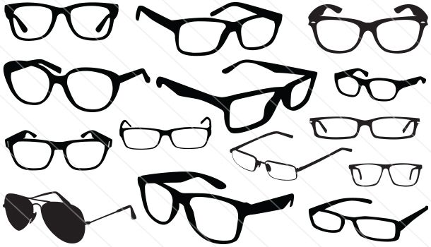 610x350 Glasses Silhouette Vector