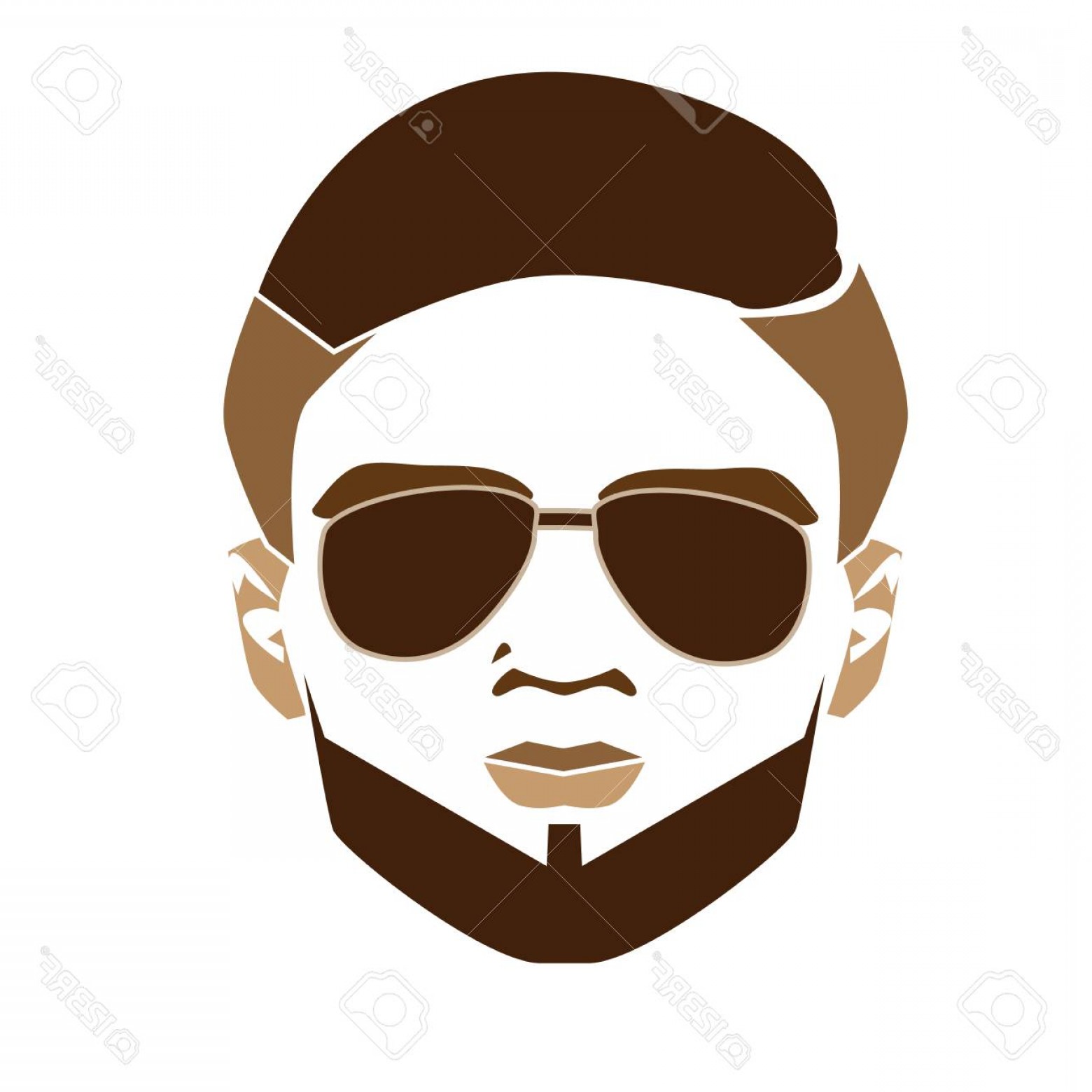 1560x1560 Photostock Vector Elegant Bearded Man Face In Sunglasses Vector