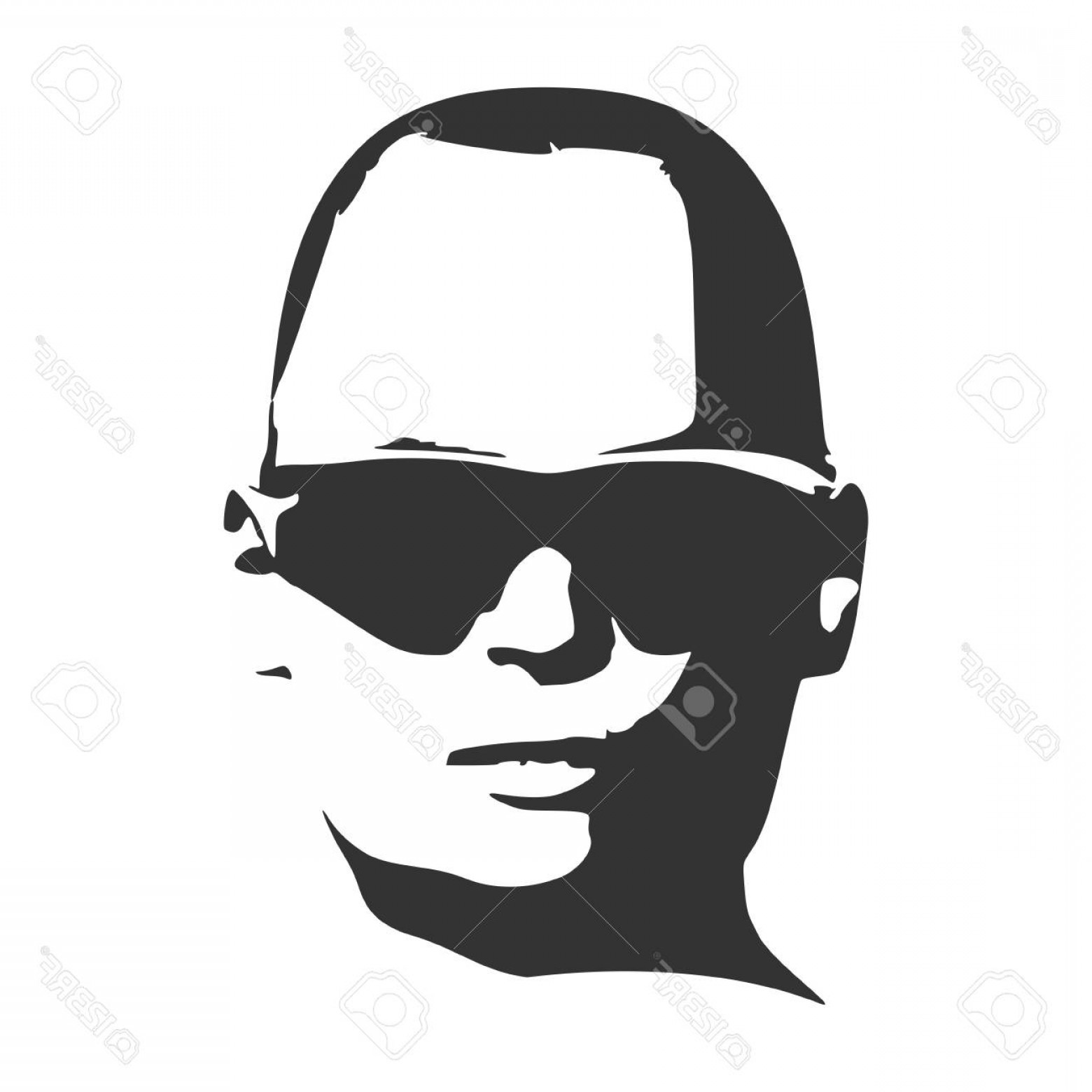 1560x1560 Photostock Vector Man Avatar Front View Male Face Silhouette