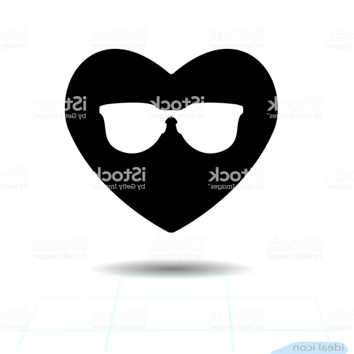 1228x1228 Sunglasses Heart Silhouette Vector Geekshirts