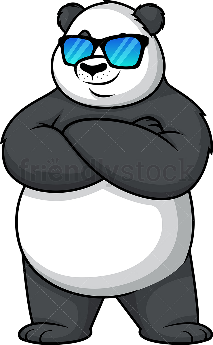 740x1196 Panda With Sunglasses Cartoon Clipart Vector