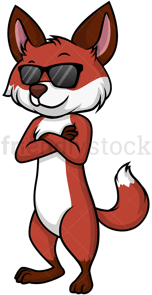 620x1200 Cool Fox With Sunglasses Cartoon Clipart Vector