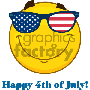 300x300 Royalty Free Rf Clipart Illustration Smiling Patriotic Yellow
