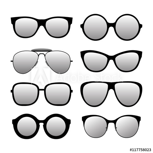 500x500 Different Forms Fashionable Sunglasses Types Sunglasses Vector