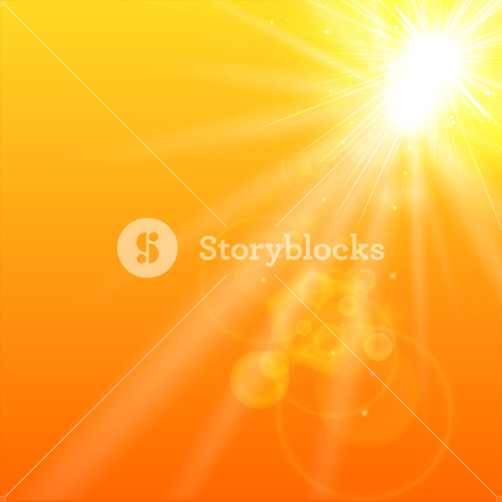 1000x1000 Summer Orange Background With Sunlight Vector Illustration
