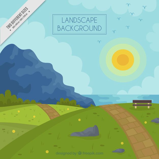 Nice Landscape On A Sunny Day Vector Free Download 626x626 Nice Landscape On A Sunny Day Vector Free Download