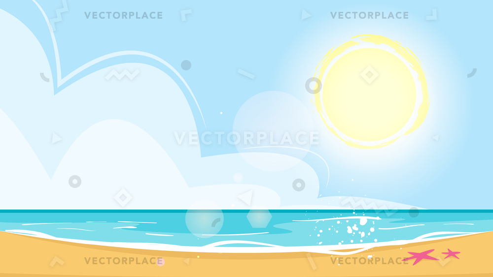 Cartoon Style Background Sea Shore Good Vector Illustration 1000x563 Cartoon Style Background Sea Shore Good Vector Illustration
