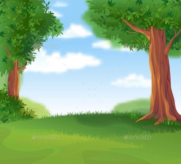 Cozy Green Lawn Under A Shady Tree In The Summer Sunny Day, Vector 590x536 Cozy Green Lawn Under A Shady Tree In The Summer Sunny Day, Vector