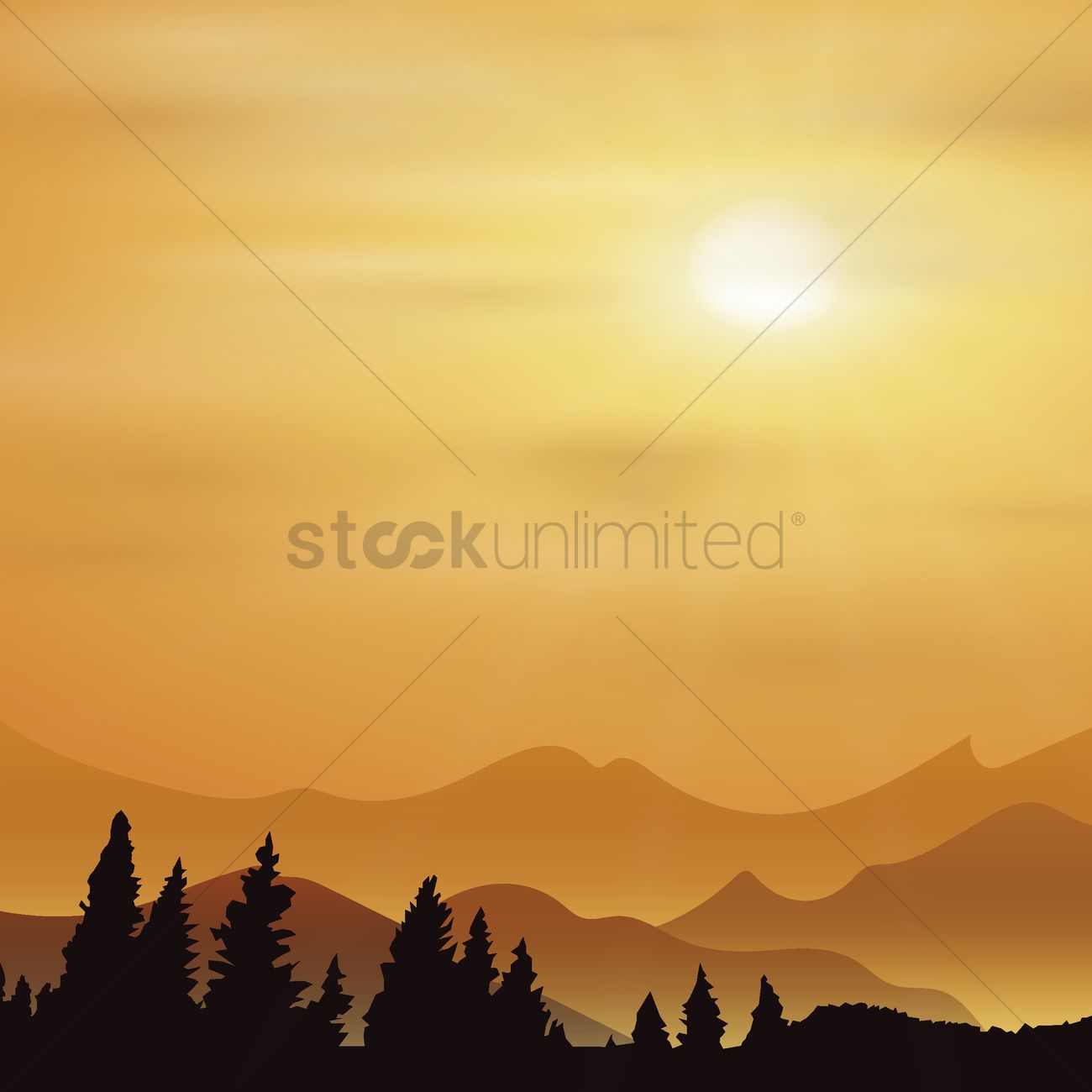 1300x1300 Sunrise Background Vector Image