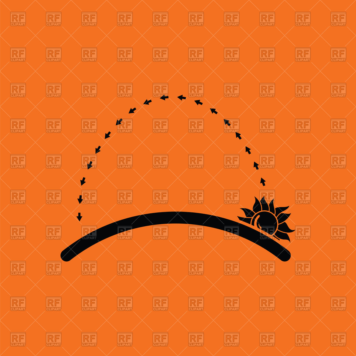 1200x1200 Sunrise Icon On Orange Background Vector Image Of Icons