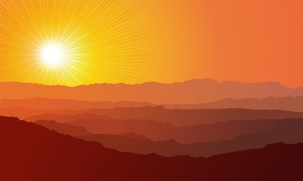 600x359 Sunrise Landscape Free Vector Download