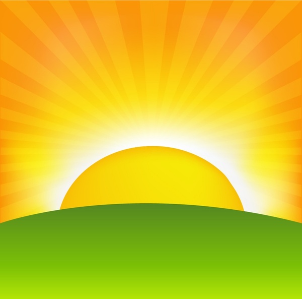 600x593 Cartoon Sunrise Background Vector Free Vector In Encapsulated