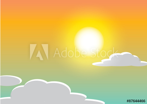 500x354 Golden Sky Sunrise Illustration Background Vector