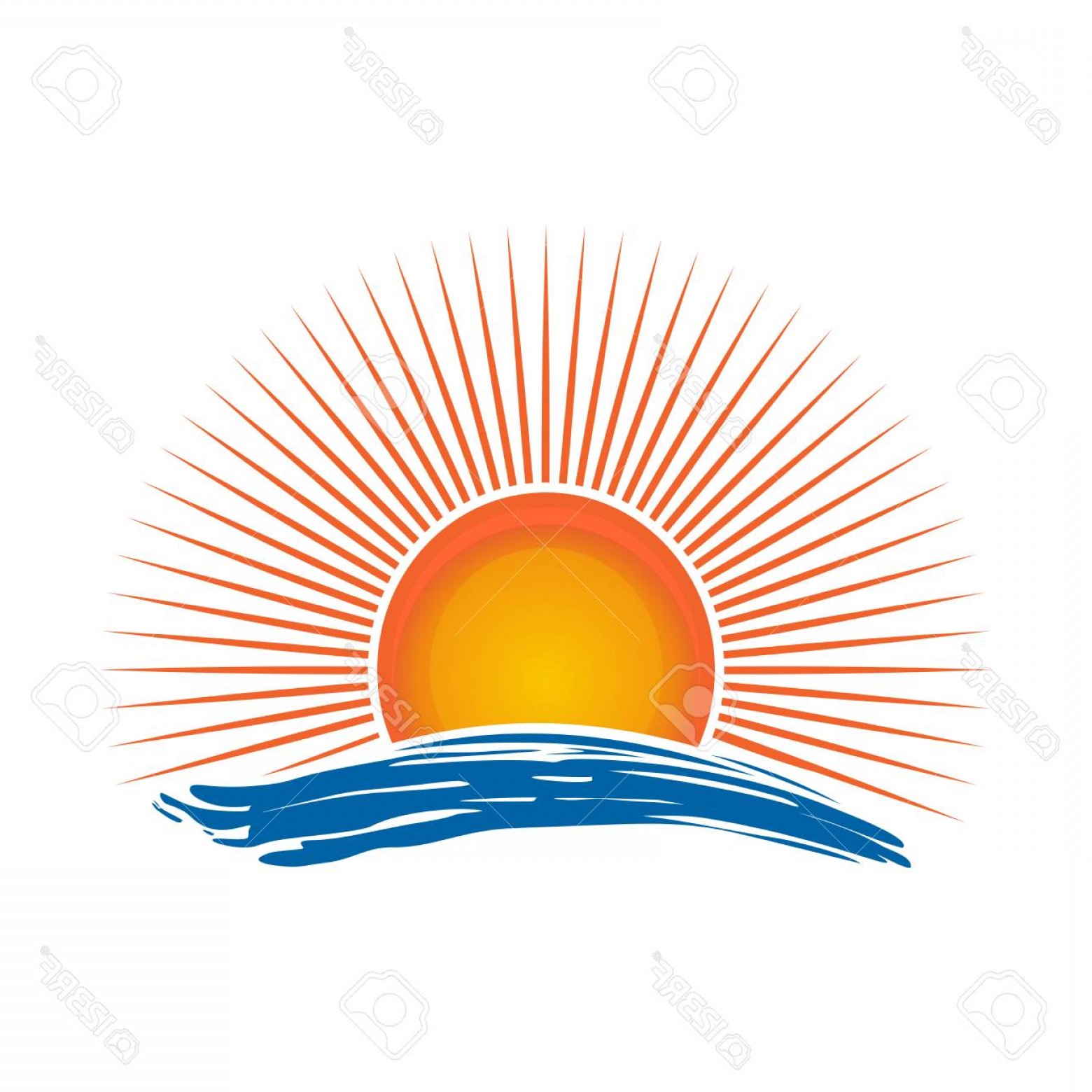1560x1560 Photostock Vector Sun Over The Sea Sunrise Sunshine Logo Over Sea