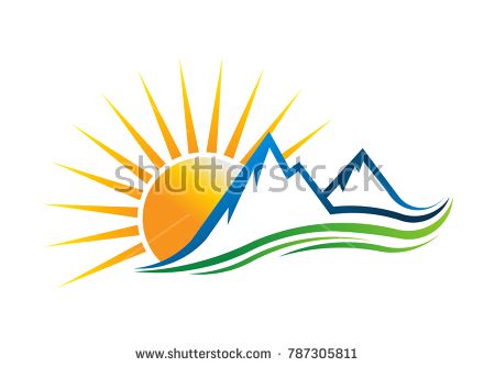 450x334 Sun Mountains Logo Vector Illustration Sun Sunrise Sunshine Logo