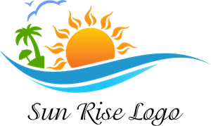 300x179 Sun Rise Water Beach Art Logo Vector