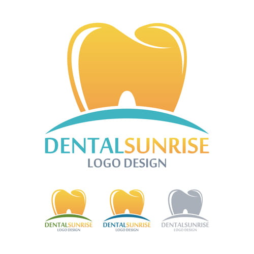 500x500 Dental Sunrise Logos Vector Material Free Graphics