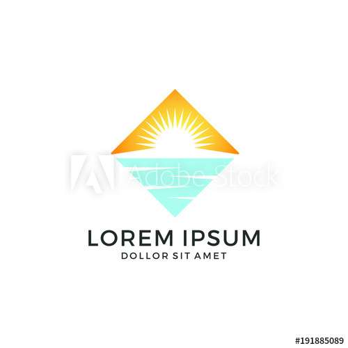 500x500 Sunrise Logo Vector Graphic Abstract Shape