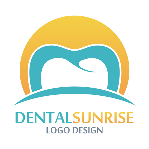500x500 Dental Sunrise Logos Vector Material Free Download