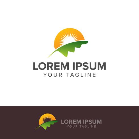 490x490 Nature Green Landscape Sunrise Logo Template