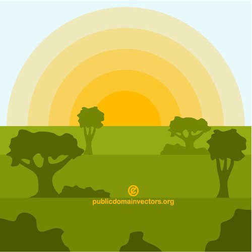 500x500 Sunrise Vector Illustration