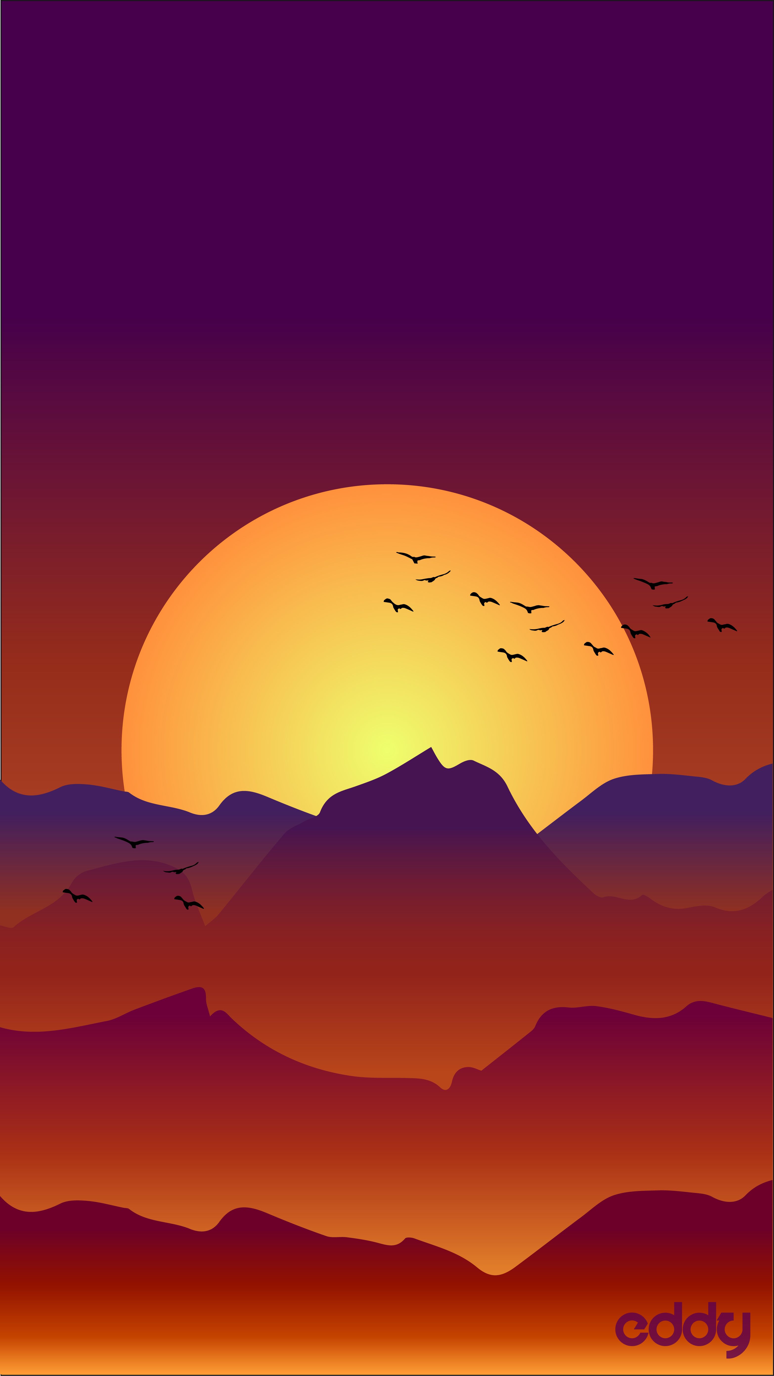 3131x5563 Vector Landscape Sunrise
