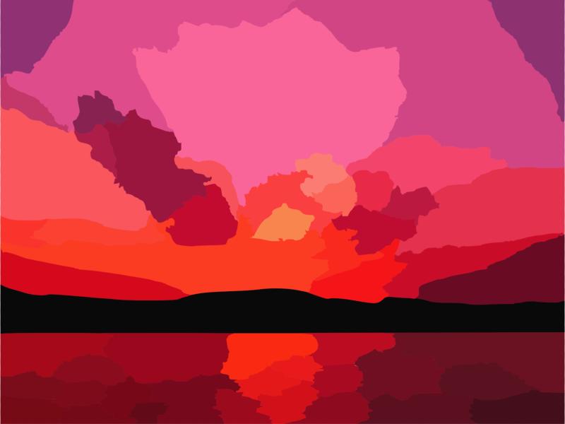 800x600 Sunroy Sunset Vector Clip Art, Icon